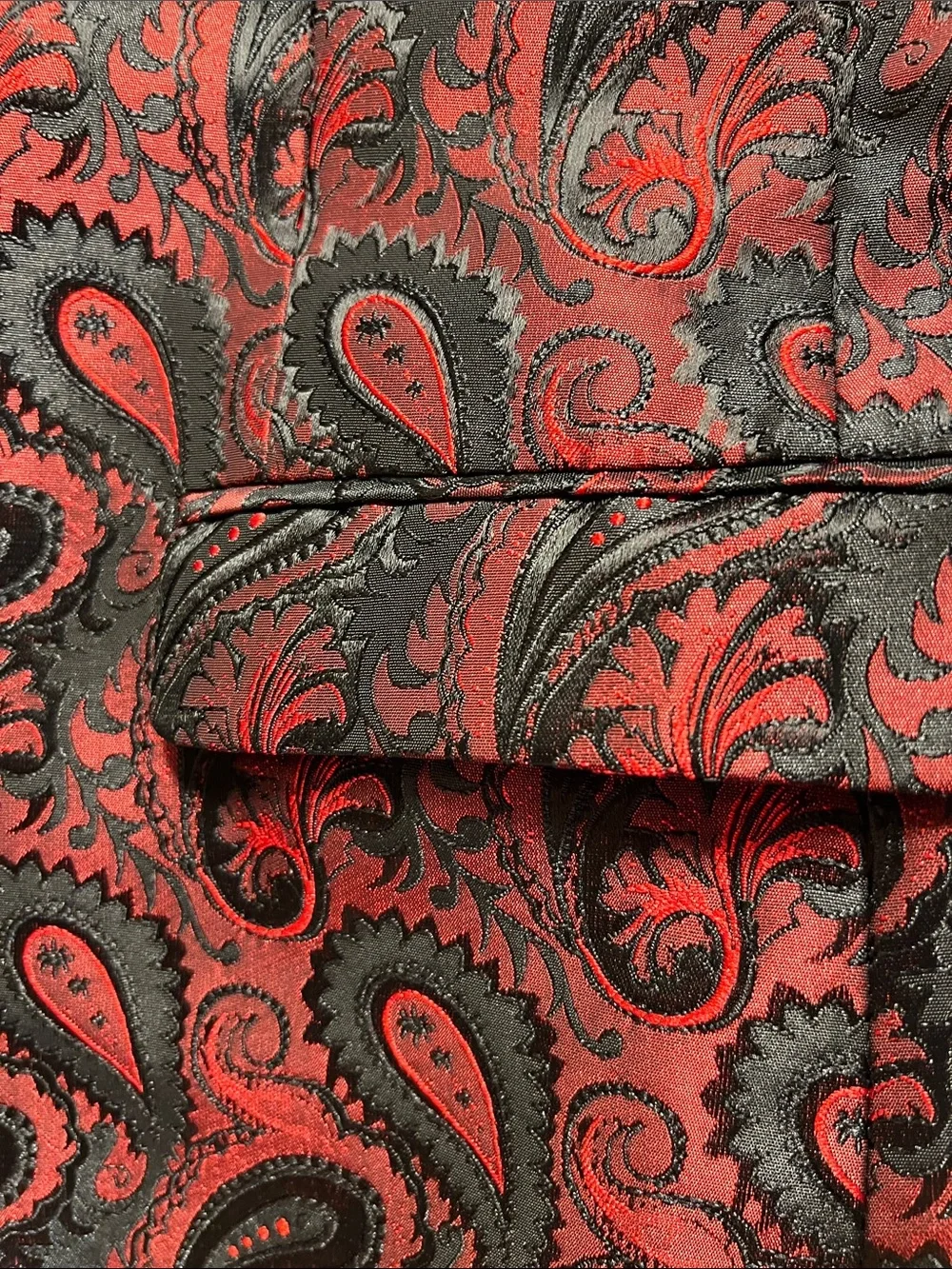 COOFANDY Men's Red & Black Paisley Shawl Lapel Tuxedo Jacket